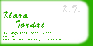 klara tordai business card